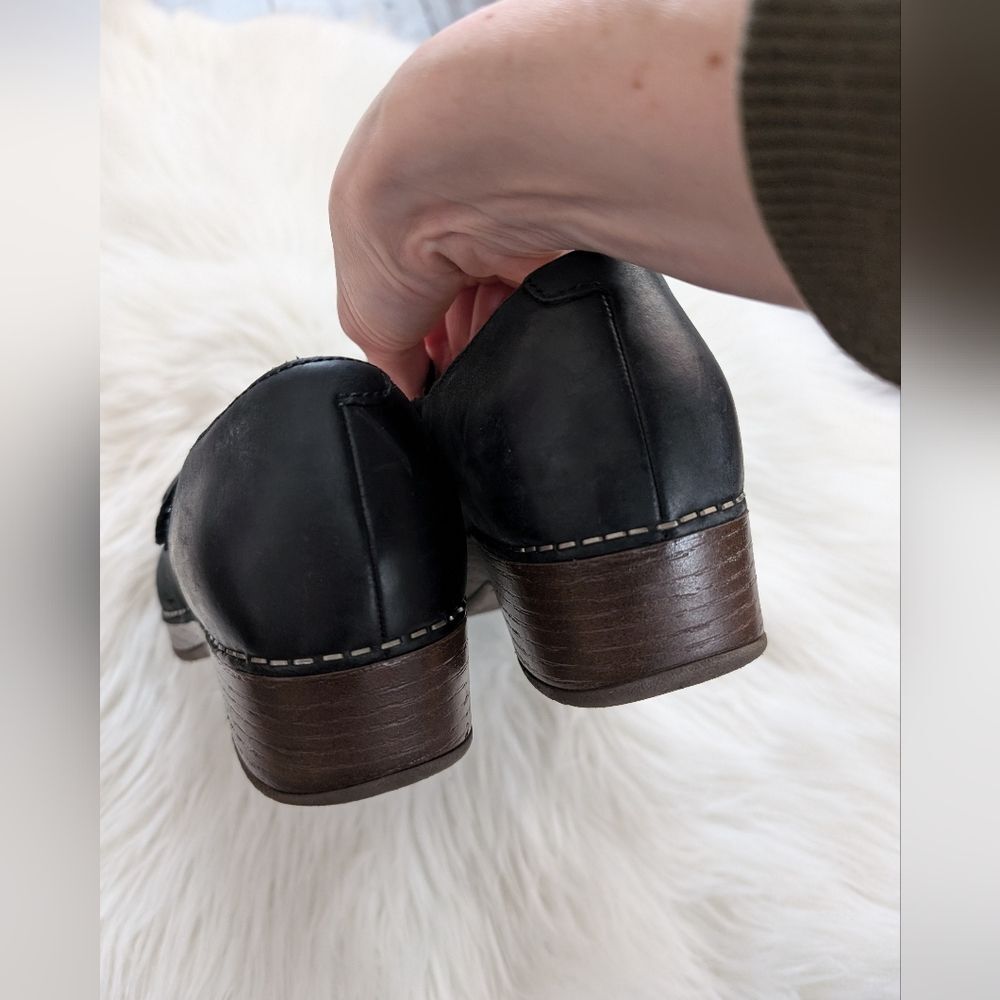 Dansko Beatrice Mary Jane Clog Women's Size 36 Black Leather Buckle Strap - Picture 5 of 7